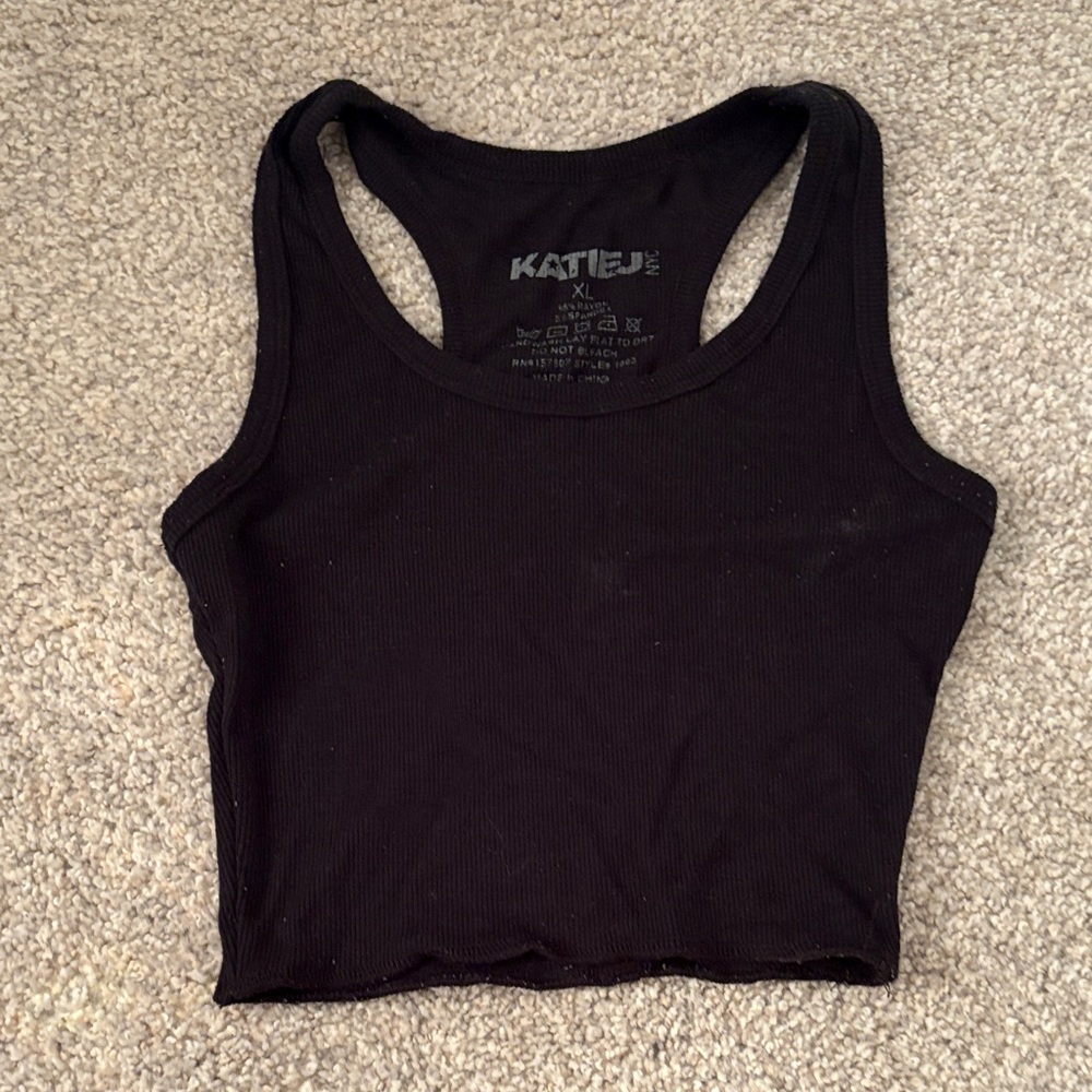 Katie J NYC Black Tank Top